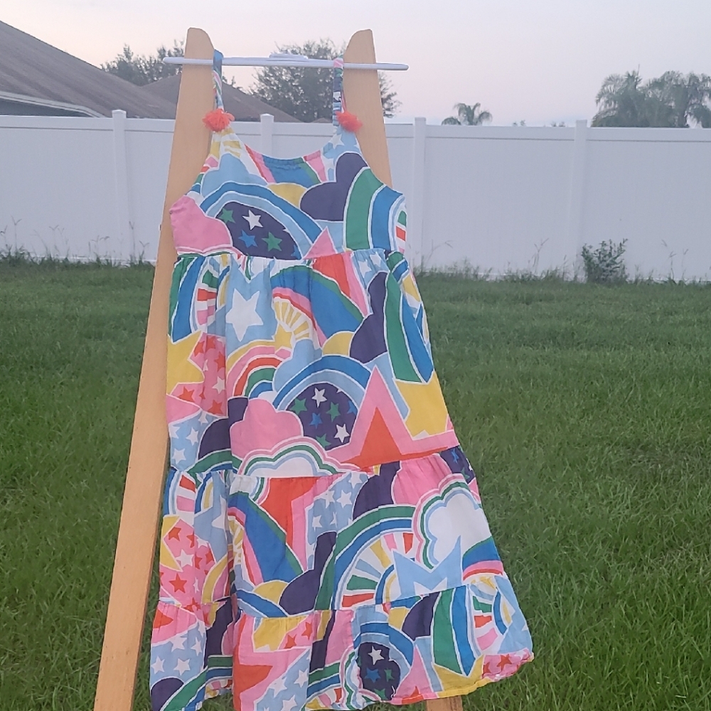 Mini Boden Beautiful Fancy/Casual Maxi Sleeveless Kids Multi-Colore Dress.